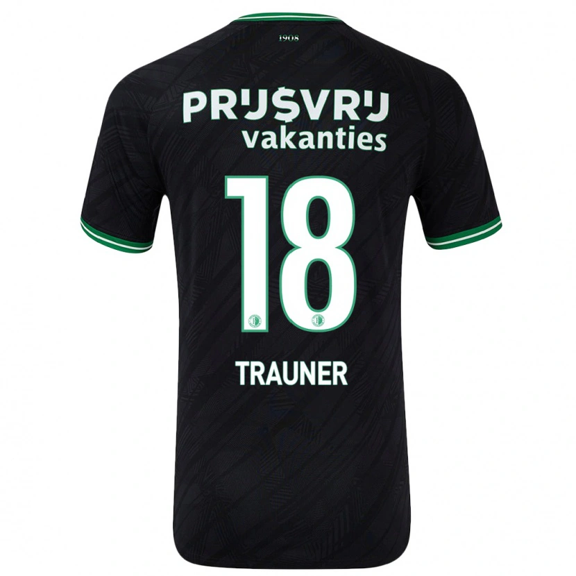 Danxen Herren Gernot Trauner #18 Schwarz Grün Auswärtstrikot Trikot 2024/25 T-Shirt Schweiz