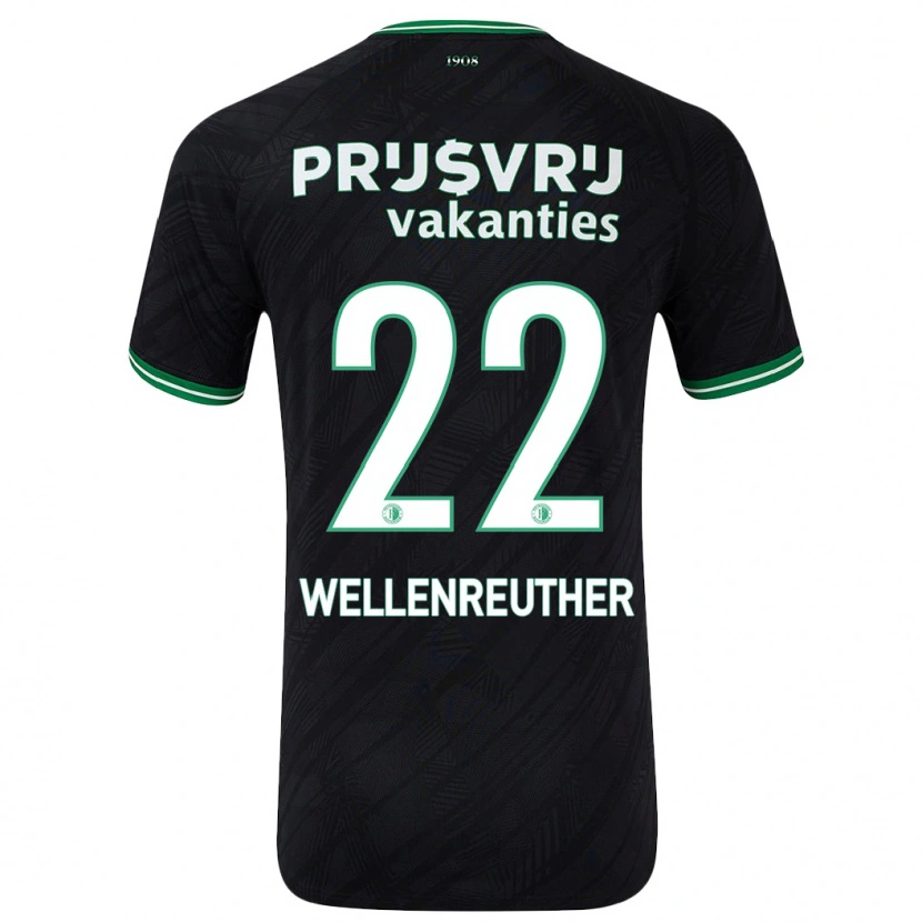 Danxen Herren Timon Wellenreuther #22 Schwarz Grün Auswärtstrikot Trikot 2024/25 T-Shirt Schweiz