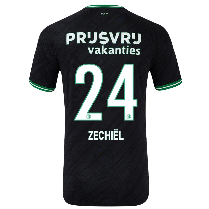 Danxen Herren Gjivai Zechiël #24 Schwarz Grün Auswärtstrikot Trikot 2024/25 T-Shirt Schweiz