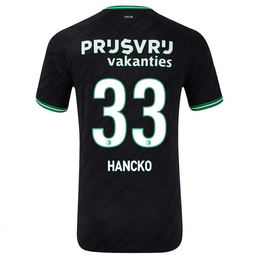 Danxen Herren Dávid Hancko #33 Schwarz Grün Auswärtstrikot Trikot 2024/25 T-Shirt Schweiz