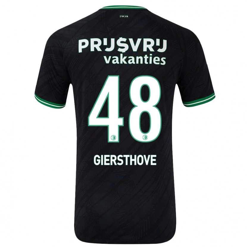 Danxen Herren Djomar Giersthove #48 Schwarz Grün Auswärtstrikot Trikot 2024/25 T-Shirt Schweiz