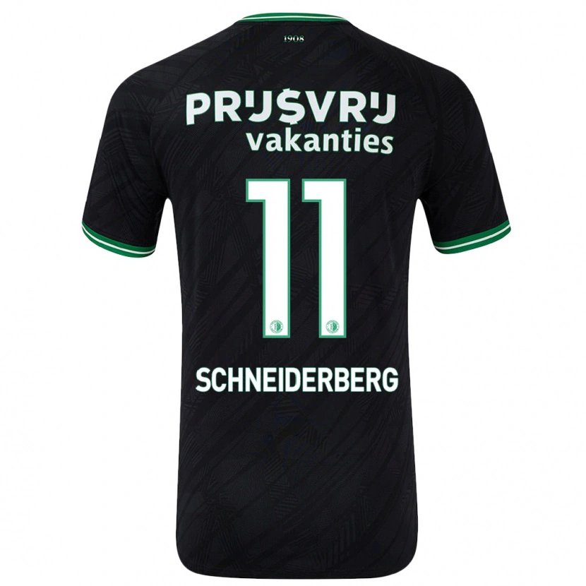 Danxen Herren July Schneiderberg #11 Schwarz Grün Auswärtstrikot Trikot 2024/25 T-Shirt Schweiz