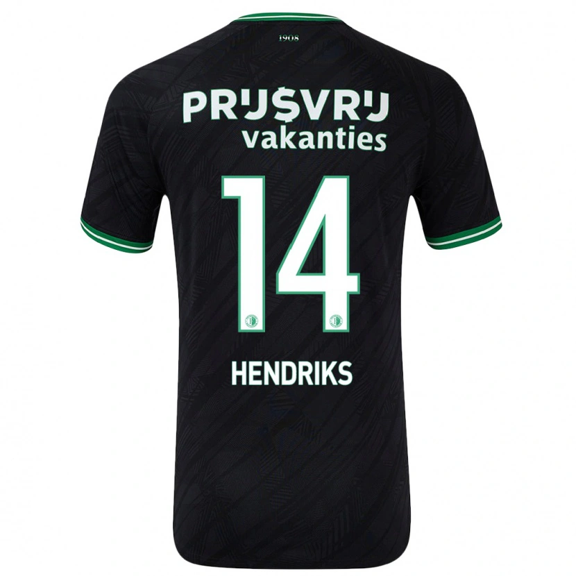 Danxen Herren Kim Hendriks #14 Schwarz Grün Auswärtstrikot Trikot 2024/25 T-Shirt Schweiz