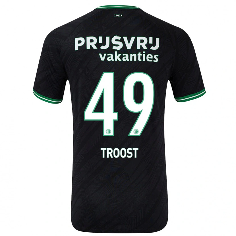 Danxen Herren Tein Troost #49 Schwarz Grün Auswärtstrikot Trikot 2024/25 T-Shirt Schweiz