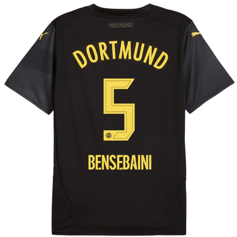 Danxen Herren Ramy Bensebaini #5 Schwarz Gelb Auswärtstrikot Trikot 2024/25 T-Shirt Schweiz