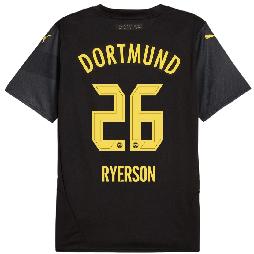 Danxen Herren Julian Ryerson #26 Schwarz Gelb Auswärtstrikot Trikot 2024/25 T-Shirt Schweiz