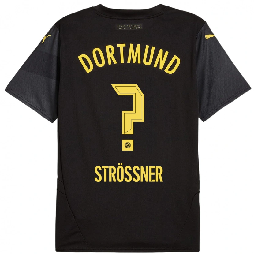 Danxen Herren Lenni Strößner #0 Schwarz Gelb Auswärtstrikot Trikot 2024/25 T-Shirt Schweiz