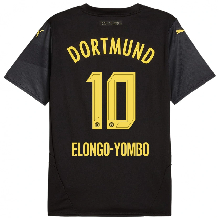 Danxen Herren Rodney Elongo-Yombo #10 Schwarz Gelb Auswärtstrikot Trikot 2024/25 T-Shirt Schweiz