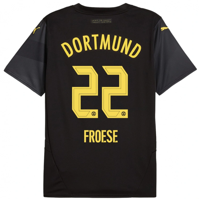 Danxen Herren Julien Froese #22 Schwarz Gelb Auswärtstrikot Trikot 2024/25 T-Shirt Schweiz