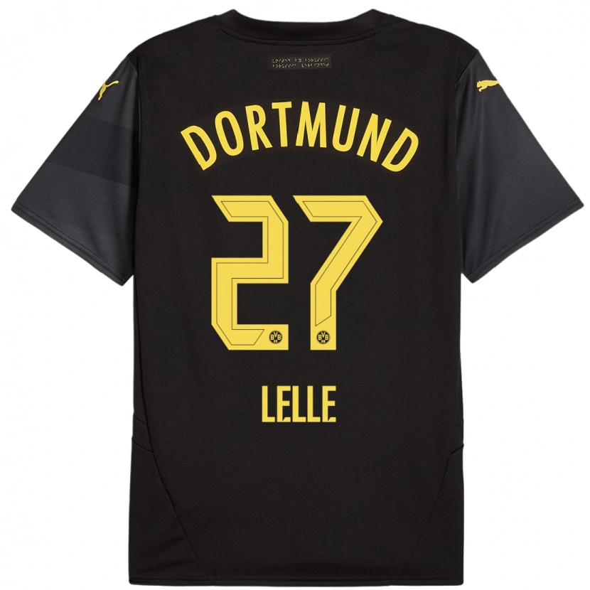 Danxen Herren David Lelle #27 Schwarz Gelb Auswärtstrikot Trikot 2024/25 T-Shirt Schweiz