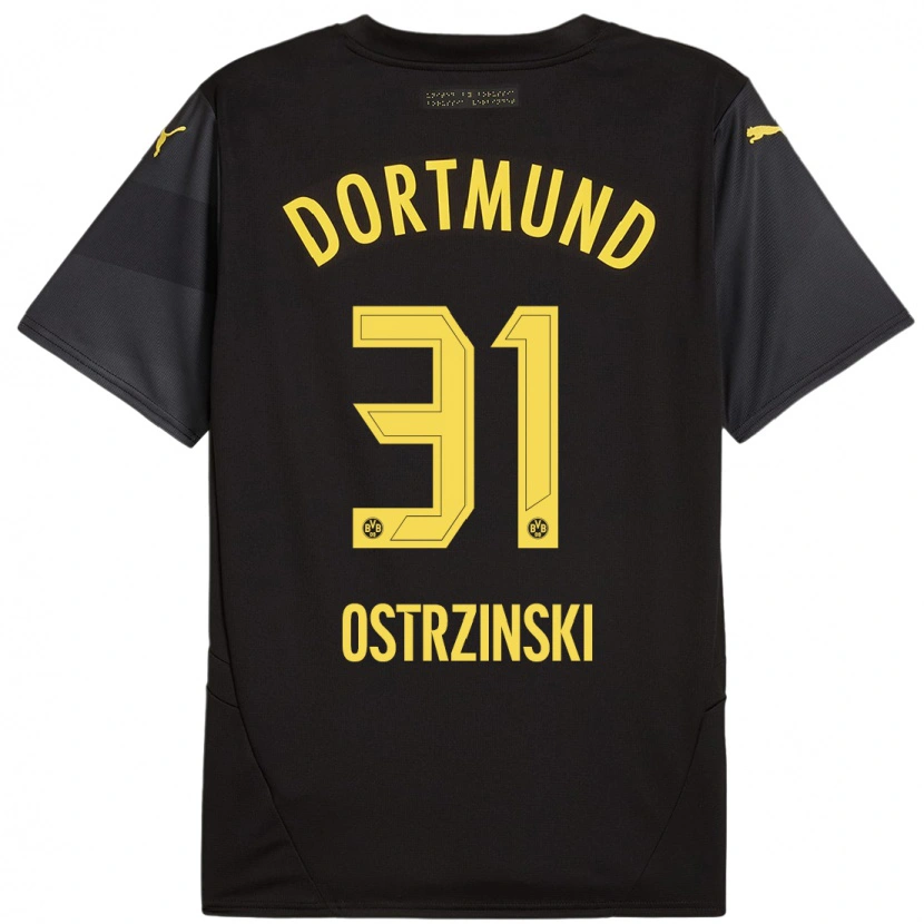 Danxen Herren Silas Ostrzinski #31 Schwarz Gelb Auswärtstrikot Trikot 2024/25 T-Shirt Schweiz