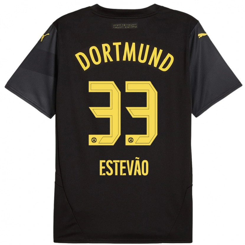 Danxen Herren Tiago Estêvão #33 Schwarz Gelb Auswärtstrikot Trikot 2024/25 T-Shirt Schweiz