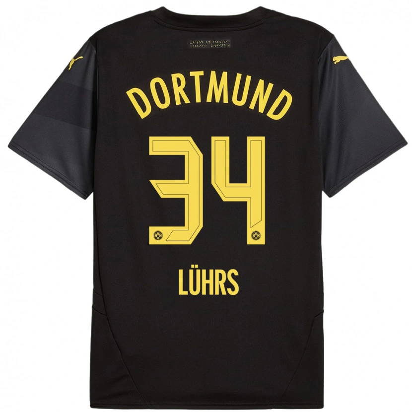 Danxen Herren Yannik Lührs #34 Schwarz Gelb Auswärtstrikot Trikot 2024/25 T-Shirt Schweiz