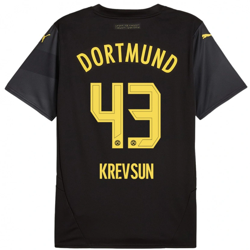 Danxen Herren Danylo Krevsun #43 Schwarz Gelb Auswärtstrikot Trikot 2024/25 T-Shirt Schweiz