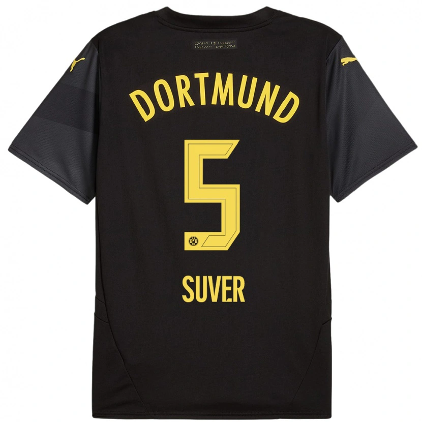 Danxen Herren Mario Suver #5 Schwarz Gelb Auswärtstrikot Trikot 2024/25 T-Shirt Schweiz