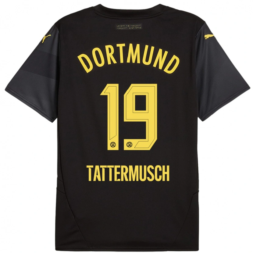 Danxen Herren Ted Tattermusch #19 Schwarz Gelb Auswärtstrikot Trikot 2024/25 T-Shirt Schweiz