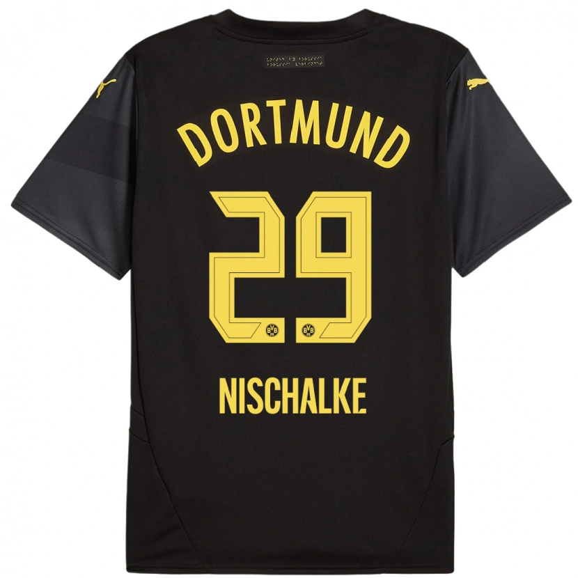 Danxen Herren Jermain Nischalke #29 Schwarz Gelb Auswärtstrikot Trikot 2024/25 T-Shirt Schweiz