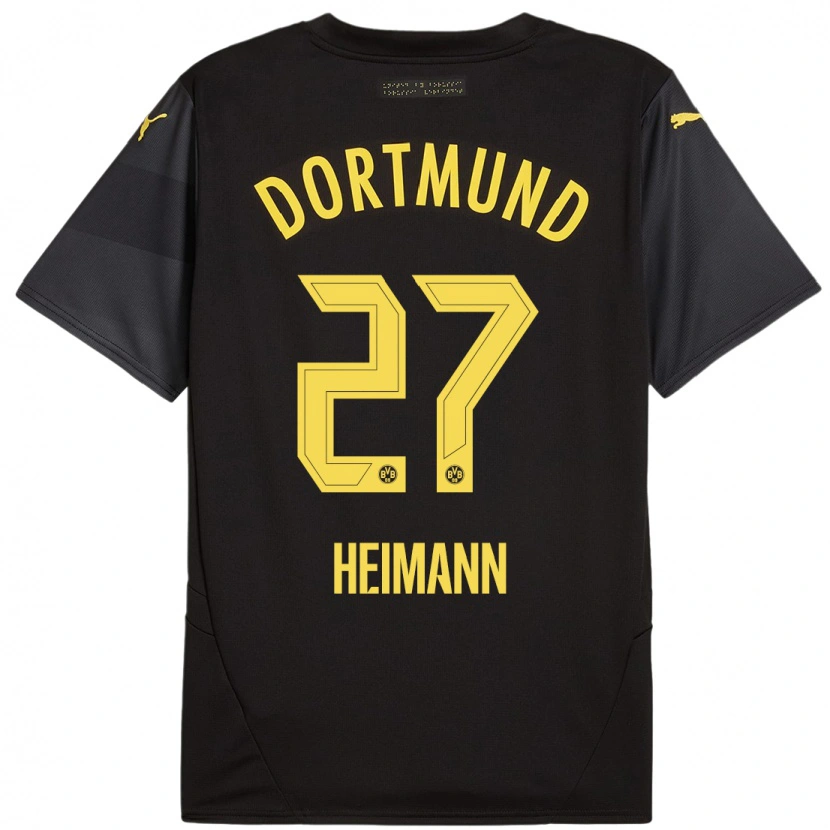 Danxen Herren Wesley Heimann #27 Schwarz Gelb Auswärtstrikot Trikot 2024/25 T-Shirt Schweiz