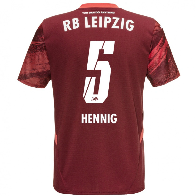 Danxen Herren Lenny Hennig #5 Burgunderrot Auswärtstrikot Trikot 2024/25 T-Shirt Schweiz