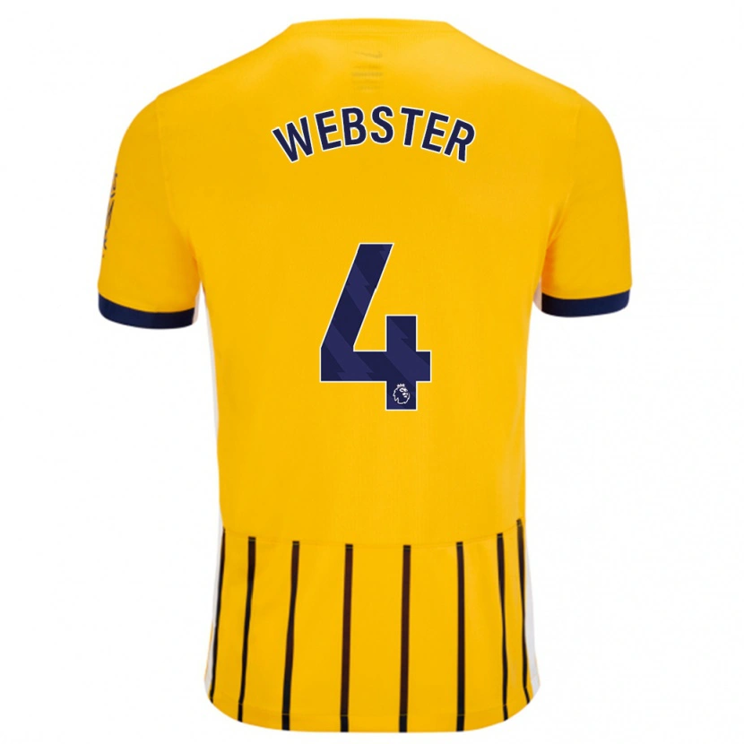 Danxen Herren Adam Webster #4 Gold Blau Nadelstreifen Auswärtstrikot Trikot 2024/25 T-Shirt Schweiz