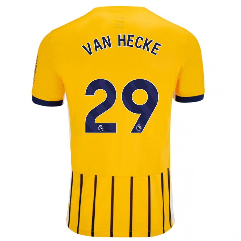 Danxen Herren Jan Paul Van Hecke #29 Gold Blau Nadelstreifen Auswärtstrikot Trikot 2024/25 T-Shirt Schweiz