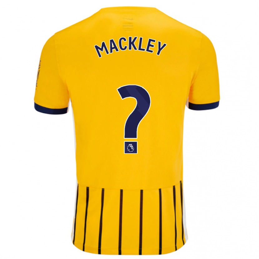 Danxen Herren Callum Mackley #0 Gold Blau Nadelstreifen Auswärtstrikot Trikot 2024/25 T-Shirt Schweiz