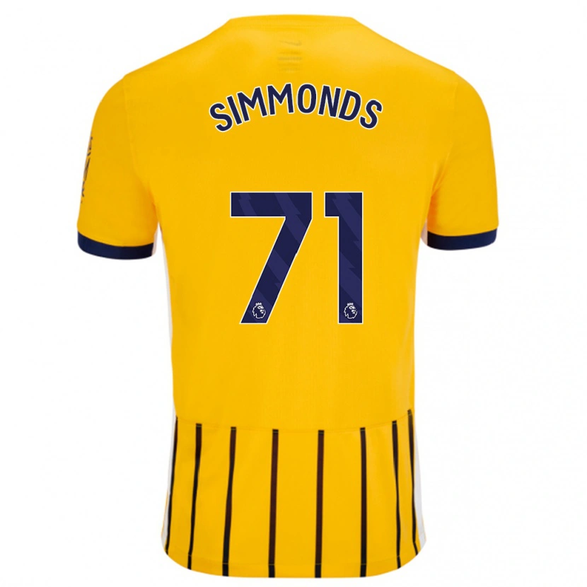 Danxen Herren Freddie Simmonds #71 Gold Blau Nadelstreifen Auswärtstrikot Trikot 2024/25 T-Shirt Schweiz