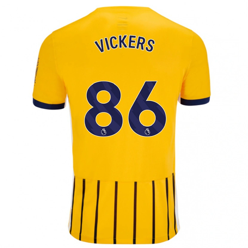 Danxen Herren Jacob Vickers #86 Gold Blau Nadelstreifen Auswärtstrikot Trikot 2024/25 T-Shirt Schweiz