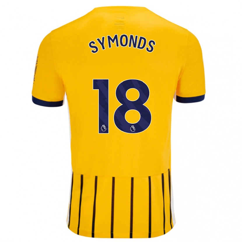 Danxen Herren Maisie Symonds #18 Gold Blau Nadelstreifen Auswärtstrikot Trikot 2024/25 T-Shirt Schweiz