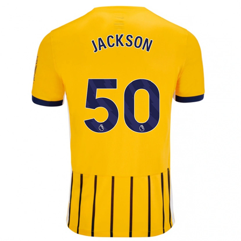 Danxen Herren Ben Jackson #50 Gold Blau Nadelstreifen Auswärtstrikot Trikot 2024/25 T-Shirt Schweiz