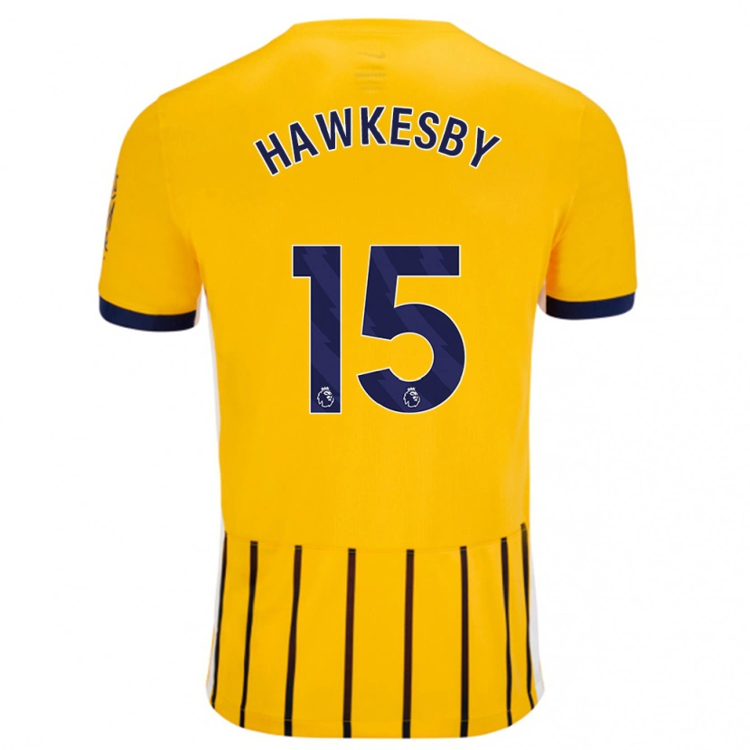 Danxen Herren Mackenzie Hawkesby #15 Gold Blau Nadelstreifen Auswärtstrikot Trikot 2024/25 T-Shirt Schweiz