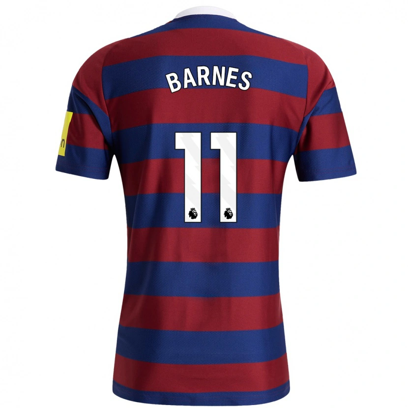 Danxen Herren Harvey Barnes #11 Burgunderrot Marineblau Auswärtstrikot Trikot 2024/25 T-Shirt Schweiz