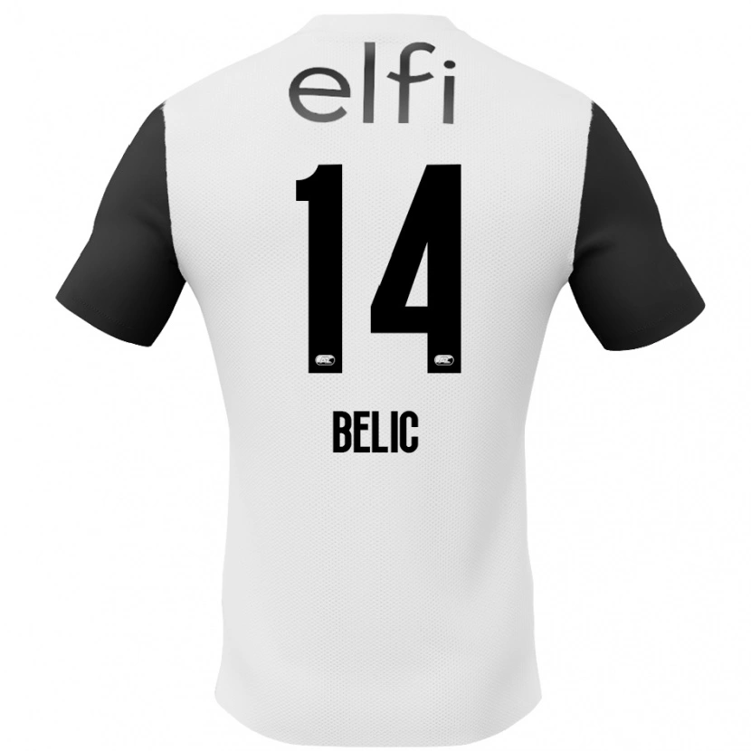 Danxen Herren Kristijan Belic #14 Weiß Schwarz Auswärtstrikot Trikot 2024/25 T-Shirt Schweiz