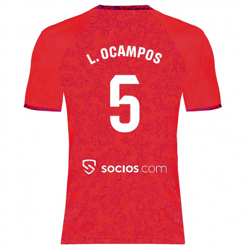 Danxen Herren Lucas Ocampos #5 Rot Auswärtstrikot Trikot 2024/25 T-Shirt Schweiz