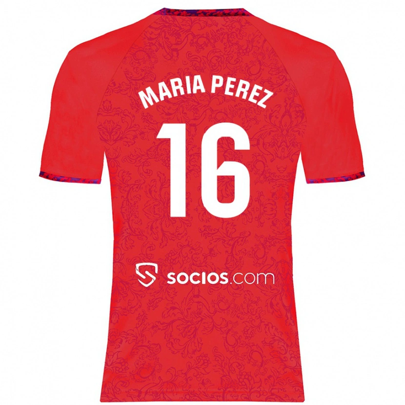 Danxen Herren María Pérez Rabaza #16 Rot Auswärtstrikot Trikot 2024/25 T-Shirt Schweiz