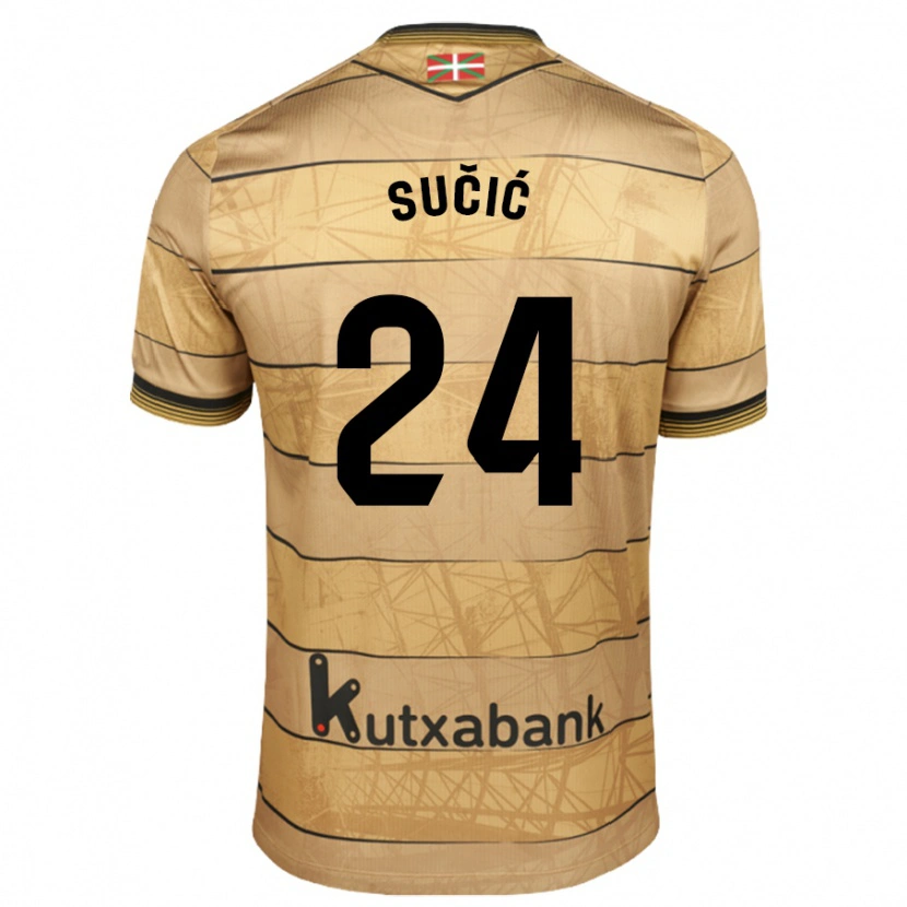 Danxen Herren Luka Sucic #24 Braun Auswärtstrikot Trikot 2024/25 T-Shirt Schweiz