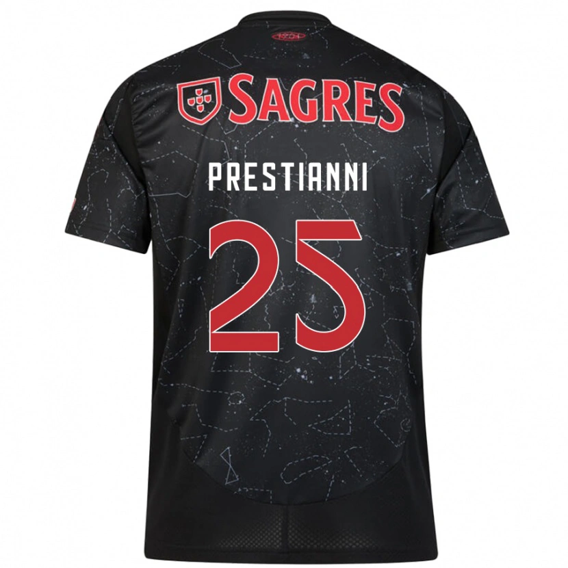 Danxen Herren Gianluca Prestianni #25 Schwarz Rot Auswärtstrikot Trikot 2024/25 T-Shirt Schweiz