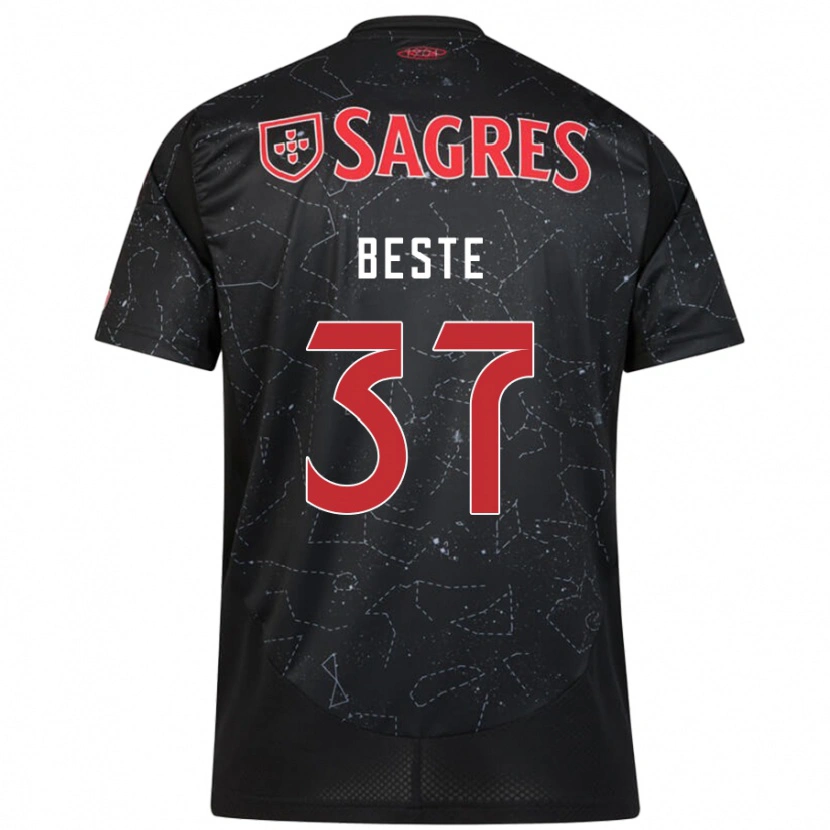 Danxen Herren Jan-Niklas Beste #37 Schwarz Rot Auswärtstrikot Trikot 2024/25 T-Shirt Schweiz