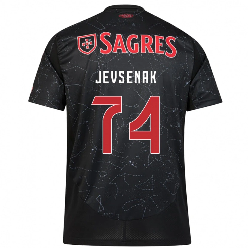 Danxen Herren Zan Jevsenak #74 Schwarz Rot Auswärtstrikot Trikot 2024/25 T-Shirt Schweiz