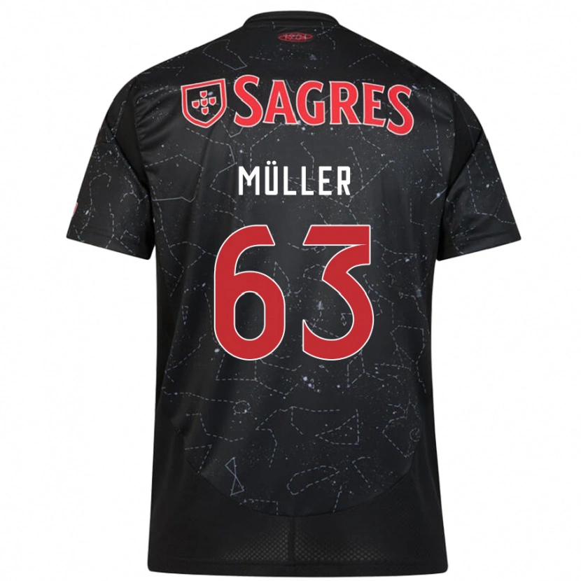 Danxen Herren José Müller #63 Schwarz Rot Auswärtstrikot Trikot 2024/25 T-Shirt Schweiz