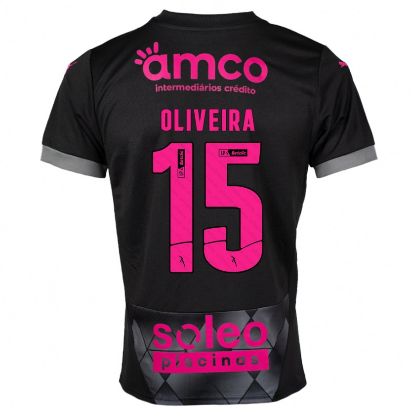 Danxen Herren Paulo Oliveira #15 Schwarz Rosa Auswärtstrikot Trikot 2024/25 T-Shirt Schweiz