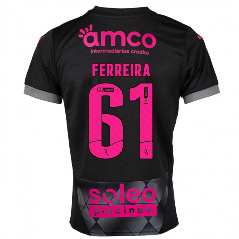 Danxen Herren Tiago Ferreira #61 Schwarz Rosa Auswärtstrikot Trikot 2024/25 T-Shirt Schweiz