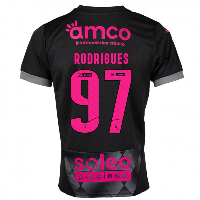 Danxen Herren Dinis Rodrigues #97 Schwarz Rosa Auswärtstrikot Trikot 2024/25 T-Shirt Schweiz