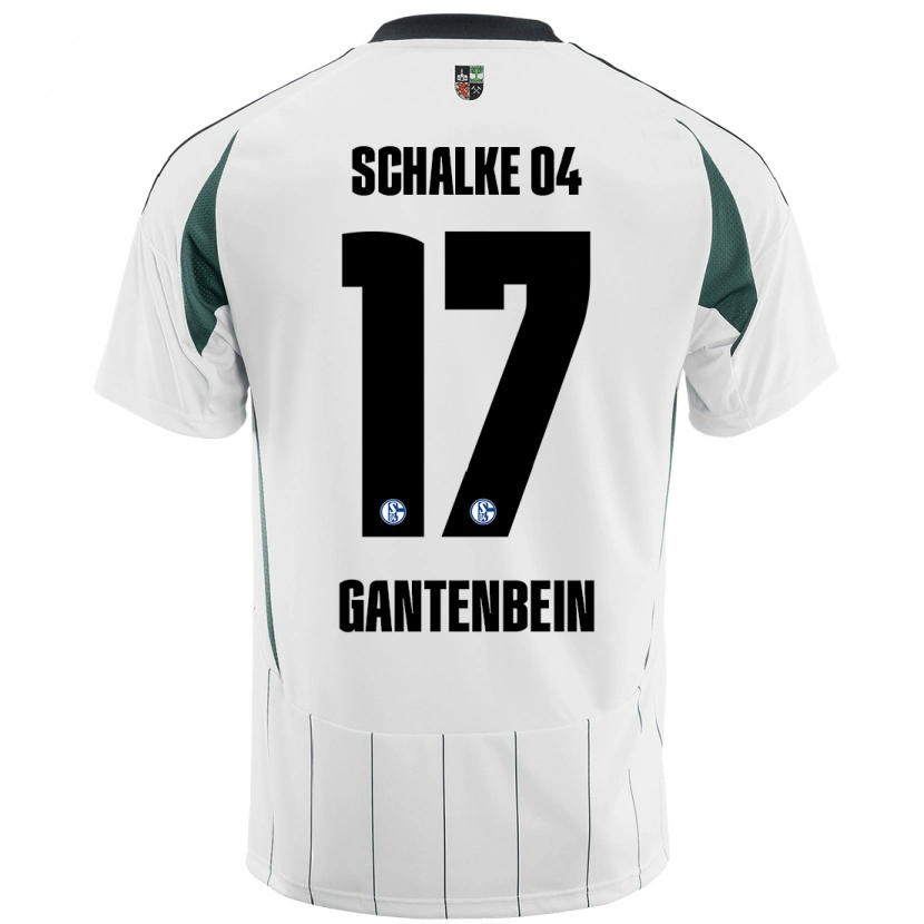 Danxen Herren Adrian Gantenbein #17 Weiß Grün Auswärtstrikot Trikot 2024/25 T-Shirt Schweiz