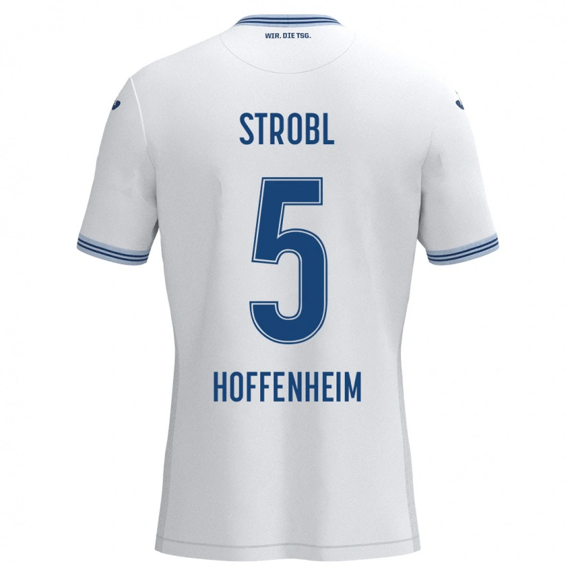 Danxen Herren Lars Strobl #5 Weiß Blau Auswärtstrikot Trikot 2024/25 T-Shirt Schweiz