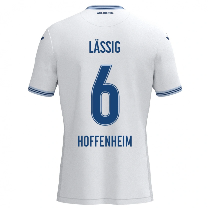 Danxen Herren Valentin Lässig #6 Weiß Blau Auswärtstrikot Trikot 2024/25 T-Shirt Schweiz