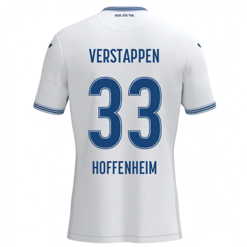 Danxen Herren Eric Verstappen #33 Weiß Blau Auswärtstrikot Trikot 2024/25 T-Shirt Schweiz