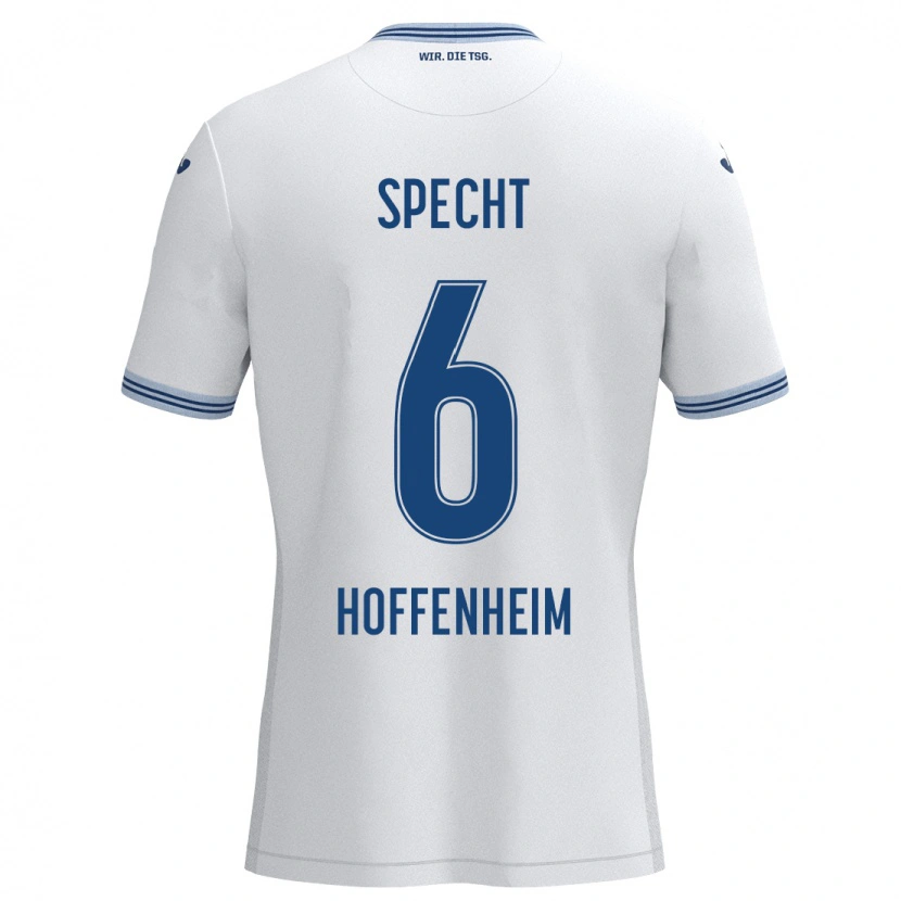 Danxen Herren Michaela Specht #6 Weiß Blau Auswärtstrikot Trikot 2024/25 T-Shirt Schweiz