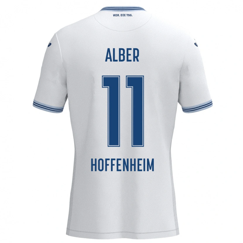 Danxen Herren Mara Alber #11 Weiß Blau Auswärtstrikot Trikot 2024/25 T-Shirt Schweiz