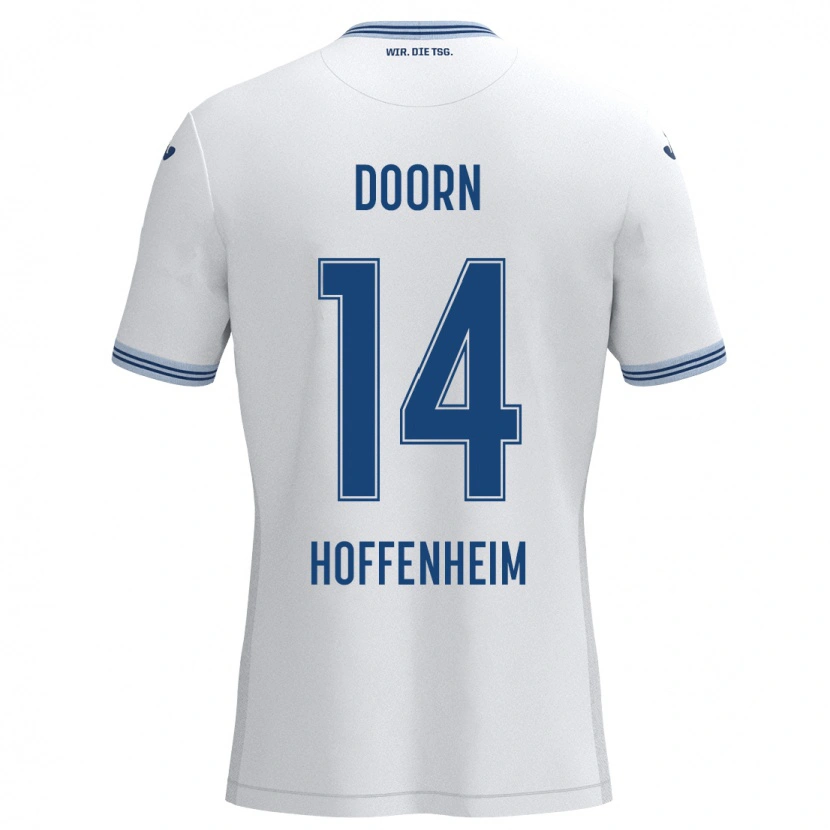 Danxen Herren Lisa Doorn #14 Weiß Blau Auswärtstrikot Trikot 2024/25 T-Shirt Schweiz